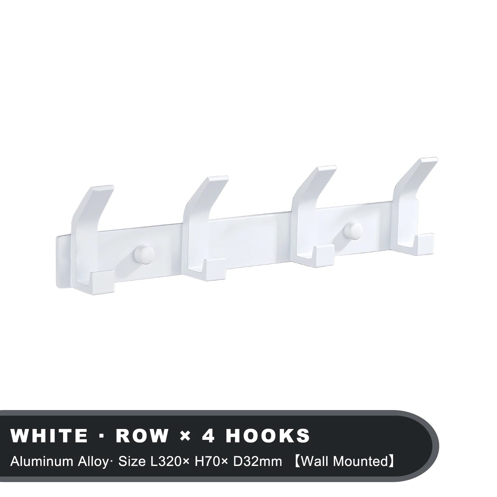 Patère murale moderne en aluminium noir – Porte-manteaux mural avec 3 à 6 crochets pour salle de bain, entrée ou chambre