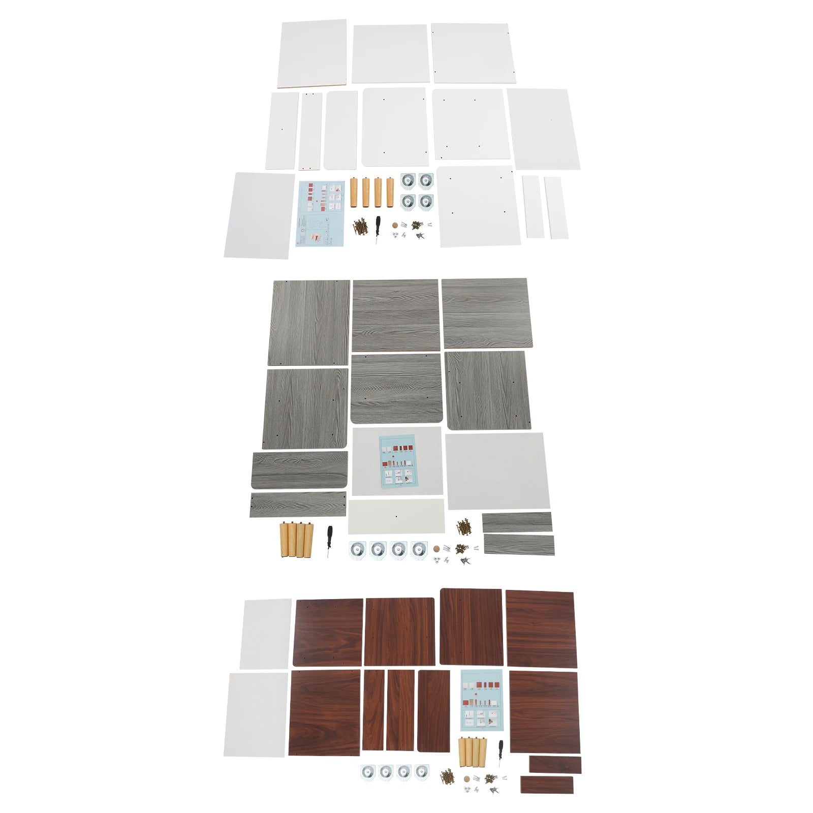 Table d’appoint étroite – Coloris Blanc / Gris / Noyer | Table de chevet, bout de canapé ou meuble de rangement pour petits espaces