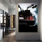 Affiche murale minimaliste scandinave – Poster décoratif Delorean Back to the Future (sans cadre)