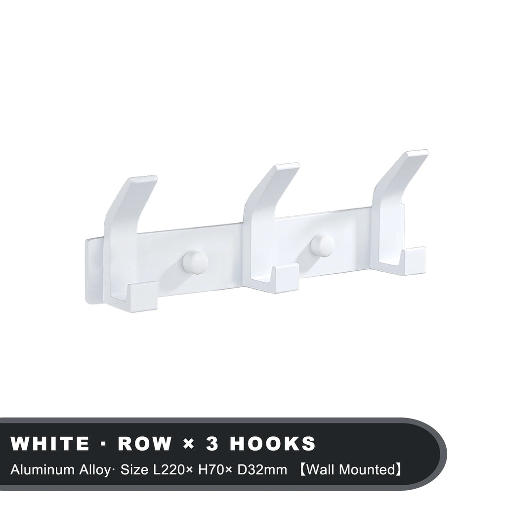 Patère murale moderne en aluminium noir – Porte-manteaux mural avec 3 à 6 crochets pour salle de bain, entrée ou chambre