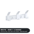 Patère murale moderne en aluminium noir – Porte-manteaux mural avec 3 à 6 crochets pour salle de bain, entrée ou chambre