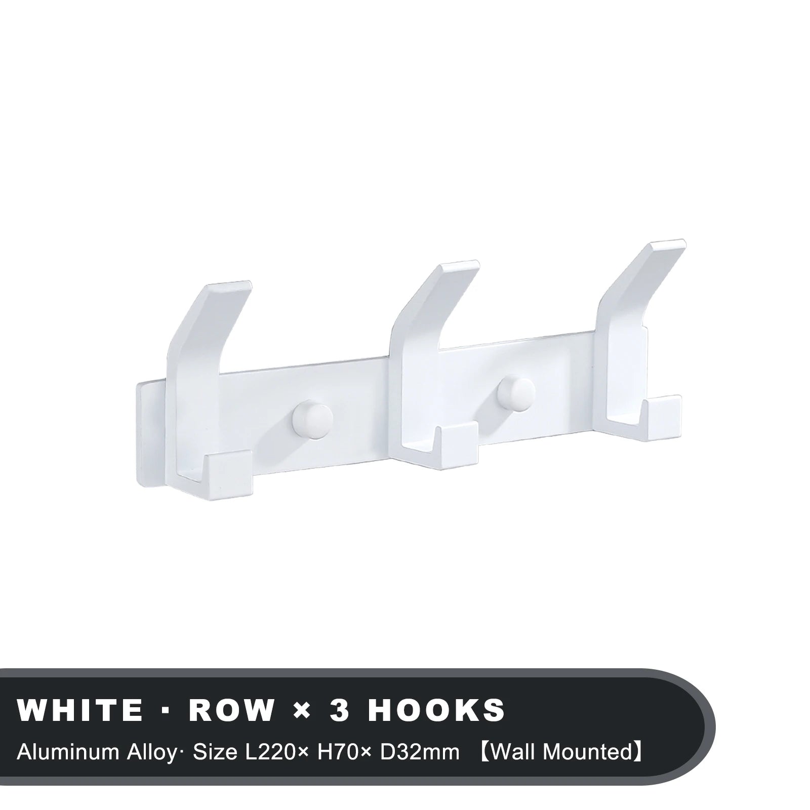 Patère murale moderne en aluminium noir – Porte-manteaux mural avec 3 à 6 crochets pour salle de bain, entrée ou chambre