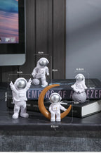 Lot de figurines astronaute en résine – 4 pièces décoratives pour bureau et chambre, jouet éducatif enfant