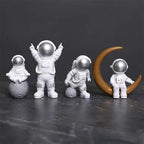 Lot de figurines astronaute en résine – 4 pièces décoratives pour bureau et chambre, jouet éducatif enfant