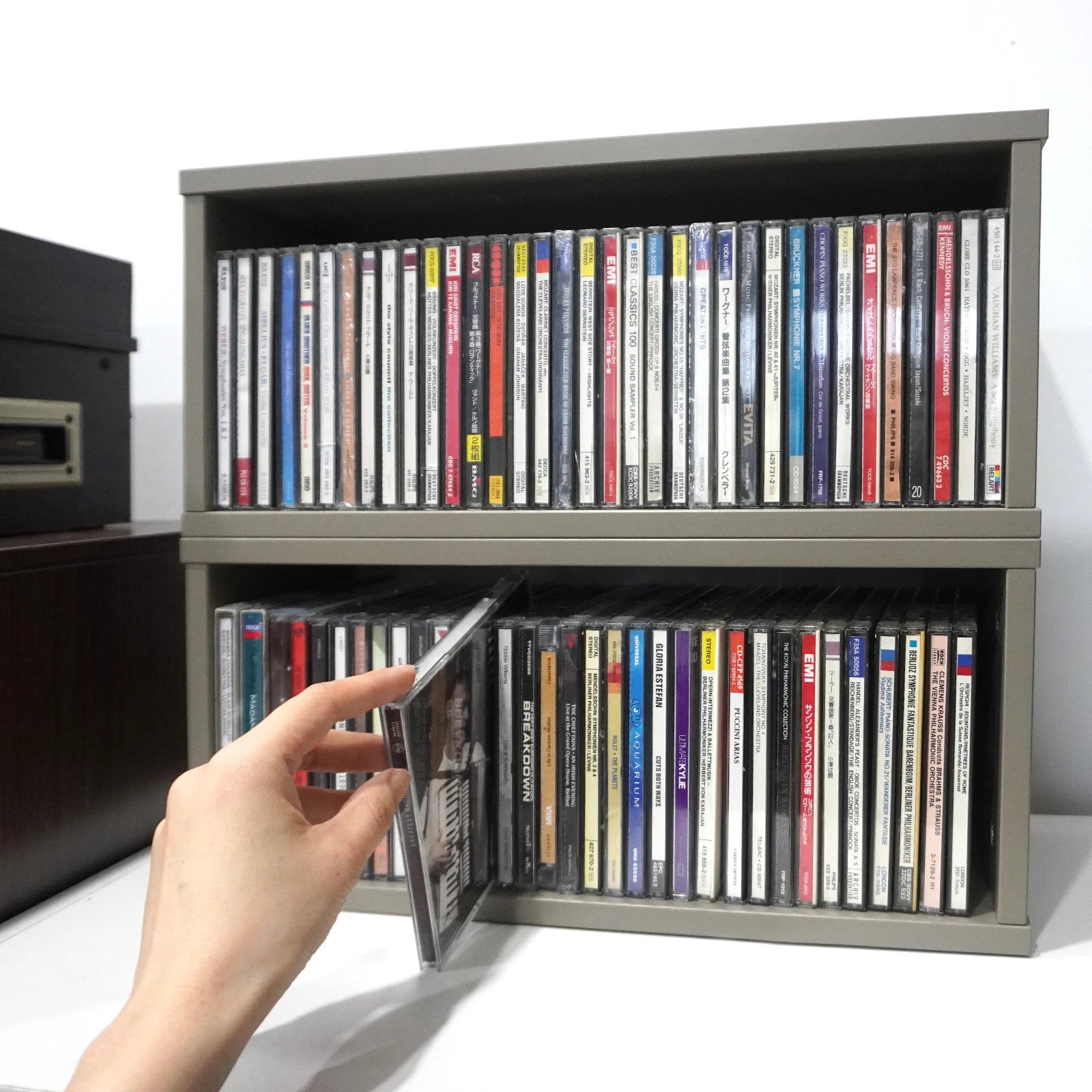 Meuble de rangement en bois grande capacité – Bibliothèque empilable et étagère de stockage