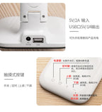 Lampe de bureau LED multifonction – Éclairage de table avec chargeur téléphone, réveil, ventilateur et porte-stylos