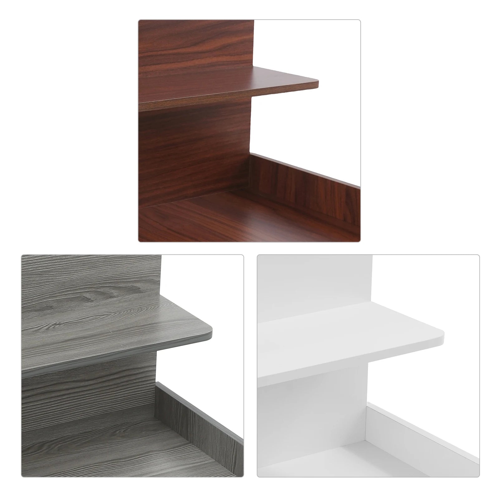 Table d’appoint étroite – Coloris Blanc / Gris / Noyer | Table de chevet, bout de canapé ou meuble de rangement pour petits espaces