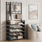 Étagère à chaussures et chapeaux – Meuble de rangement multicouche en tissu et métal, anti-poussière, à monter soi-même