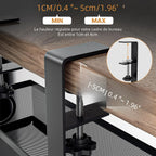 Plateau de gestion des câbles sous bureau – Fixation par pince, acier robuste, sans perçage