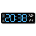 Horloge murale digitale LED – Affichage heure, température et humidité, réveil électronique avec luminosité réglable (12/24H)