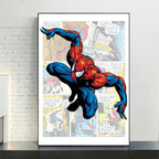 Poster Marvel Avengers sur toile – Spiderman, Captain America, comics Disney, décoration murale chambre enfant (sans cadre)