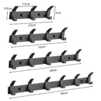 Patère murale moderne en aluminium noir – Porte-manteaux mural avec 3 à 6 crochets pour salle de bain, entrée ou chambre