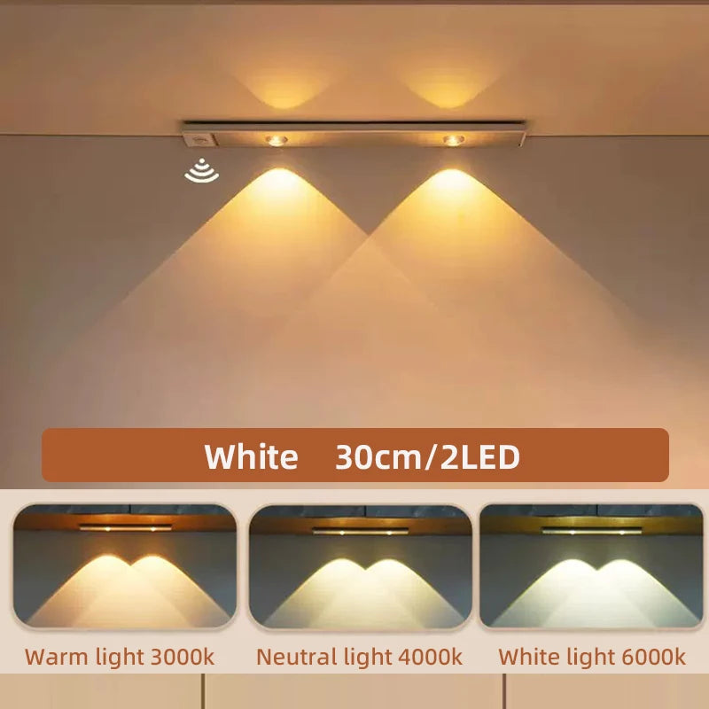 Lampe LED ultra fine sans fil avec capteur de mouvement – USB rechargeable pour armoire, cuisine et chambre