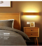 LED Murale en bois – Lampe murale moderne pour chambre, salon ou bureau