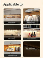 Lampe LED ultra fine sans fil avec capteur de mouvement – USB rechargeable pour armoire, cuisine et chambre