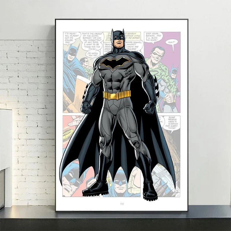 Poster Marvel Avengers sur toile – Spiderman, Captain America, comics Disney, décoration murale chambre enfant (sans cadre)