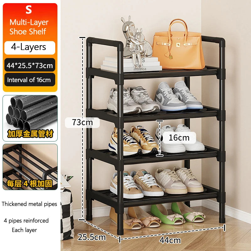 Étagère à chaussures en métal – Meuble de rangement multifonction simple et pratique pour maison, studio ou dortoir