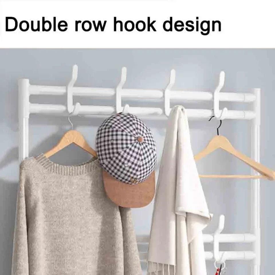 Étagère à chaussures et chapeaux – Meuble de rangement multicouche en tissu et métal, anti-poussière, à monter soi-même