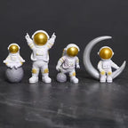 Lot de figurines astronaute en résine – 4 pièces décoratives pour bureau et chambre, jouet éducatif enfant