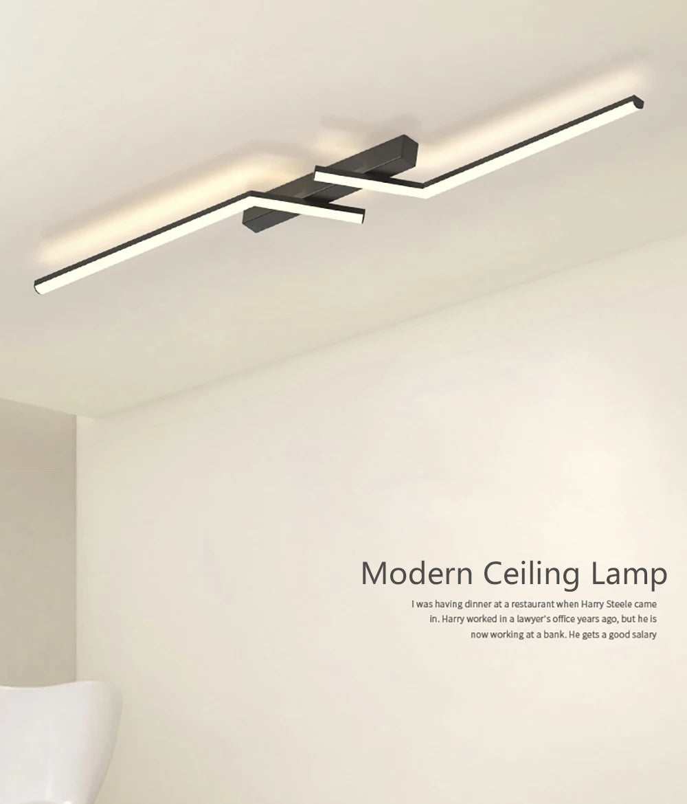 LED Moderne Plafonnier – Éclairage Design pour Salon, Salle à Manger, Chambre – Noir ou Or