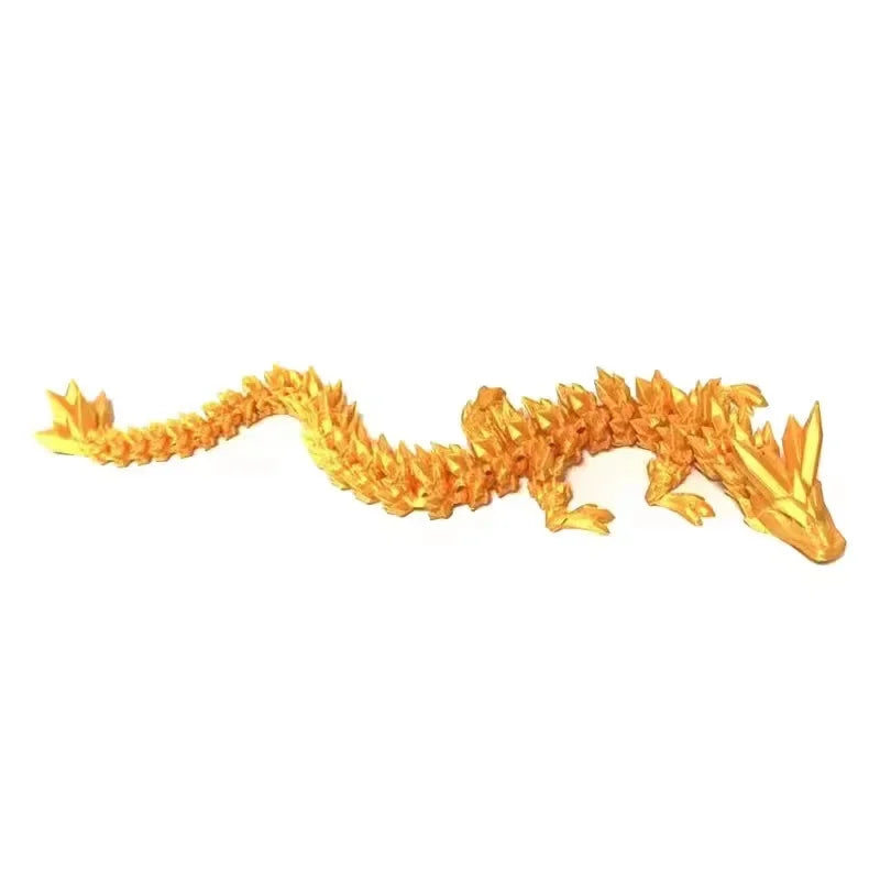 Dragon articulé 3D phosphorescent – Figurine cristal rotative, jouet décoratif lumineux