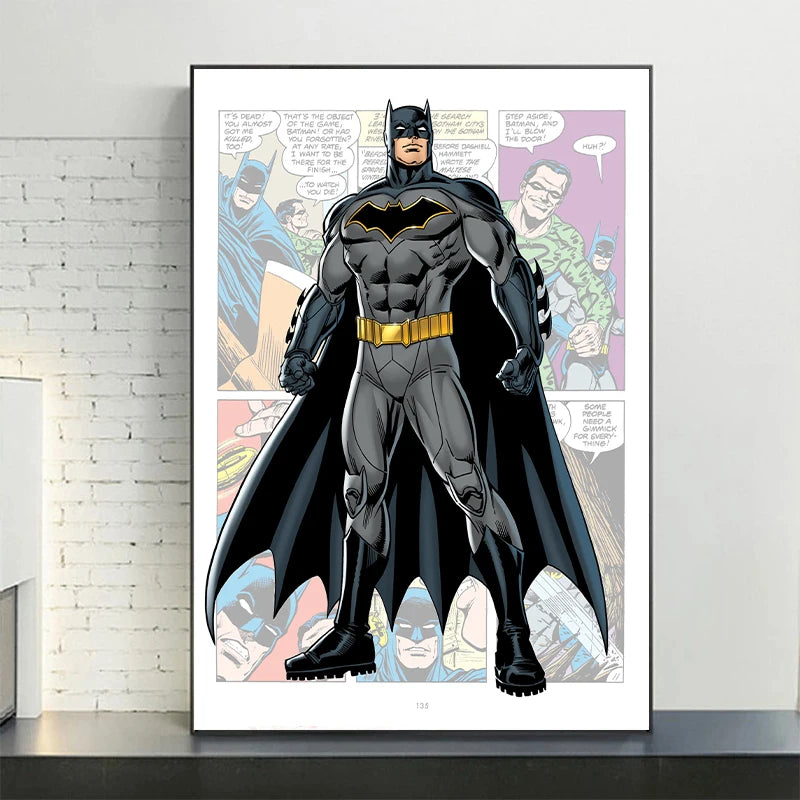 Poster Marvel Avengers sur toile – Spiderman, Captain America, comics Disney, décoration murale chambre enfant (sans cadre)