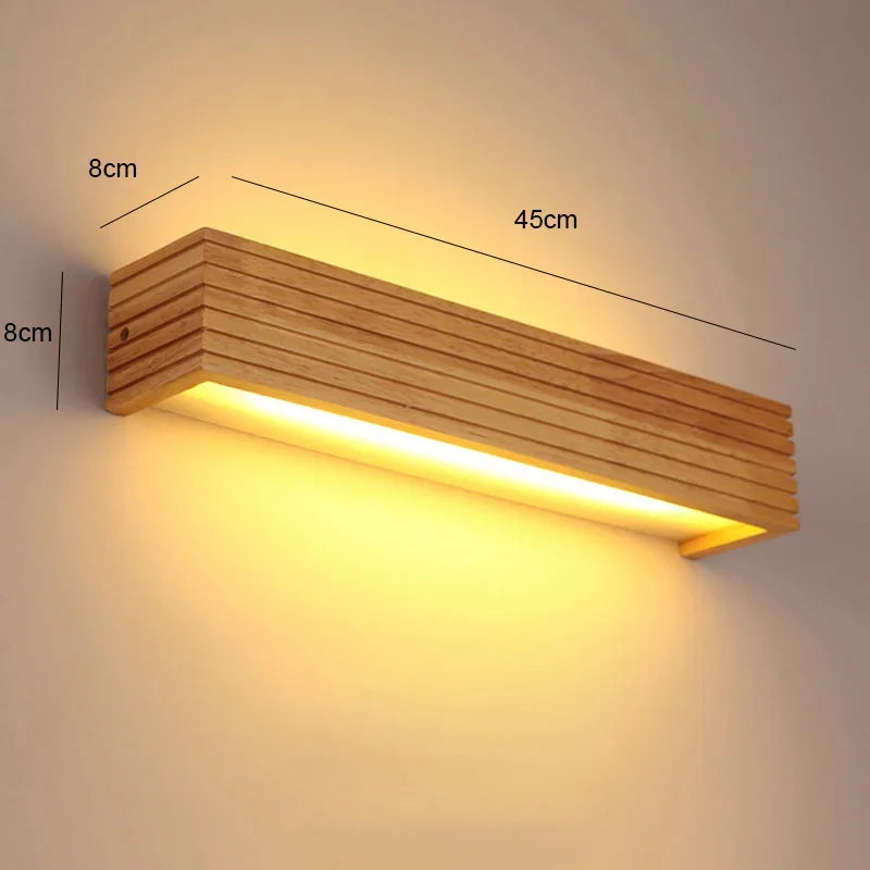LED Murale en bois – Lampe murale moderne pour chambre, salon ou bureau