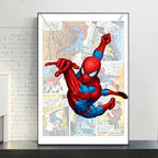 Poster Marvel Avengers sur toile – Spiderman, Captain America, comics Disney, décoration murale chambre enfant (sans cadre)