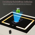 Table de chevet intelligente avec chargeur sans fil – LED intégrée et 2 tiroirs | Commode moderne pour chambre ou salon