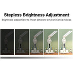 Lampe de bureau LED multifonction – Éclairage de table avec chargeur téléphone, réveil, ventilateur et porte-stylos