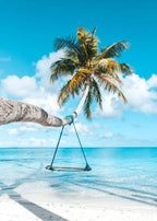 Affiche murale nordique paysage marin – Poster toile plage et océan bleu moderne pour salon et décoration intérieure (sans cadre)