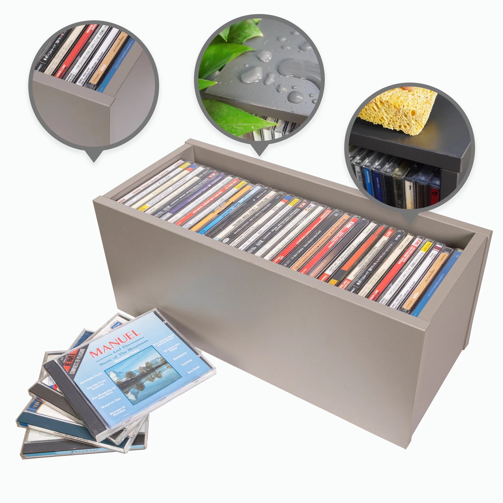 Meuble de rangement en bois grande capacité – Bibliothèque empilable et étagère de stockage