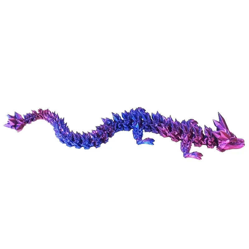 Dragon articulé 3D phosphorescent – Figurine cristal rotative, jouet décoratif lumineux