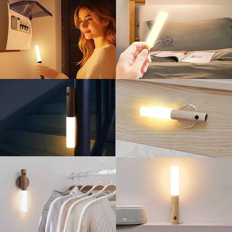 Lampe LED Sans Fil Intelligente – Veilleuse Magnétique Rechargeable avec Détection de Mouvement pour Escalier, Couloir et Chambre